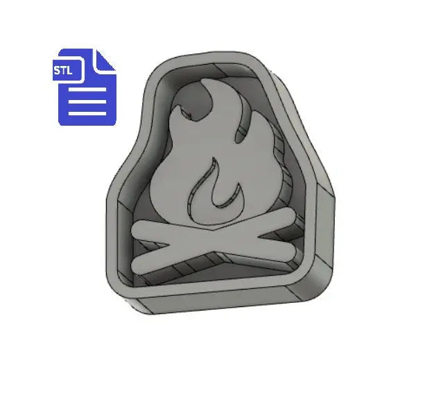 Bonfire STL File - for 3D printing - FILE ONLY - with tray included ready to make your own silicone molds - diy freshies mold - The Crafts and Glitter Shop