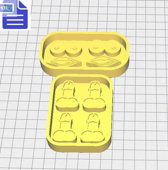 Boobs Vagina Penis Mold Tray STL File - for 3D printing - FILE ONLY - to make your own silicone mold - diy freshies mold