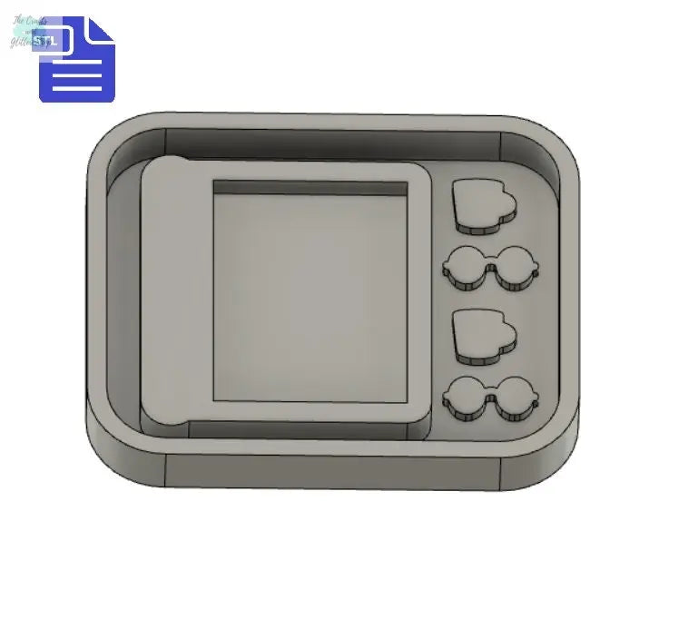 Book Shaker with bits STL File - for 3D printing - FILE ONLY - with tray to make silicone mold - includes mug and glasses shaker bits