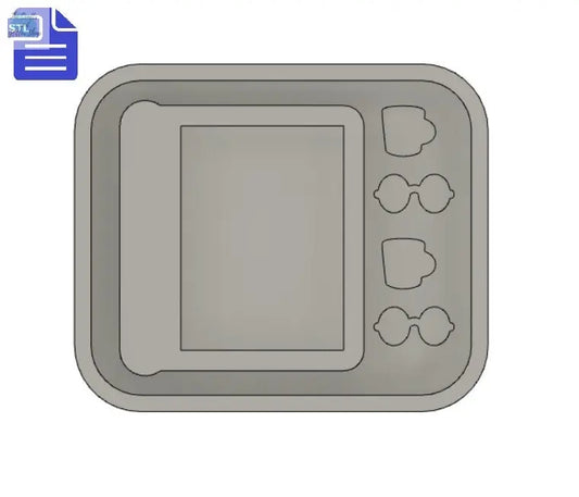 Book Shaker with bits STL File - for 3D printing - FILE ONLY - with tray to make silicone mold - includes mug and glasses shaker bits - The Crafts and Glitter Shop