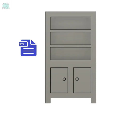 Bookcase STL File - for 3D printing - FILE ONLY - The Crafts and Glitter Shop
