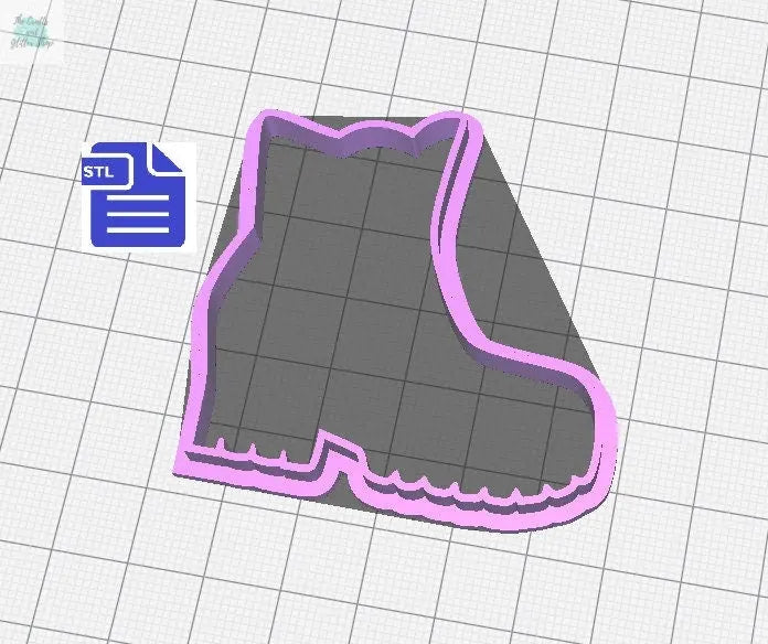 Boots Cookie Cutter STL File - for 3D printing - FILE ONLY - Instant Digital Download - The Crafts and Glitter Shop