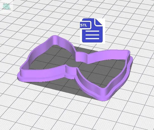 Bow Cookie Cutter STL File - for 3D printing - FILE ONLY - Digital Download - The Crafts and Glitter Shop