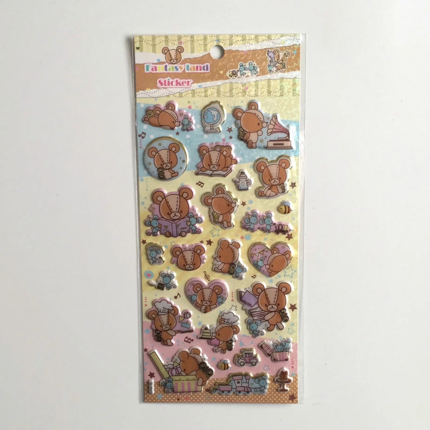 Brown Teddy Bear Stickers - 1 sheet - Puffy Squishy sticker The Crafts and Glitter Shop