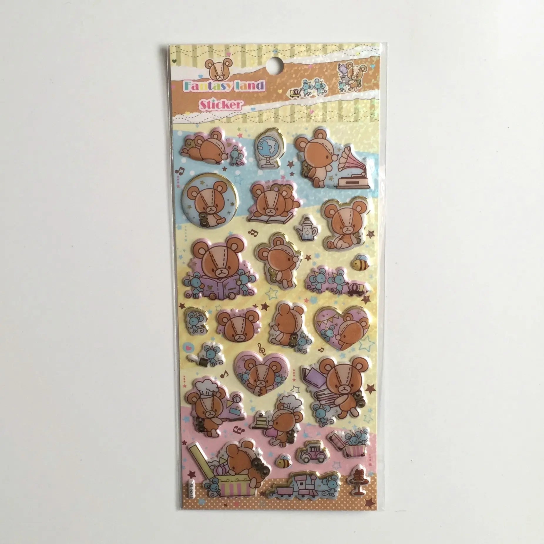 Brown Teddy Bear Stickers - 1 sheet - Puffy Squishy sticker The Crafts and Glitter Shop