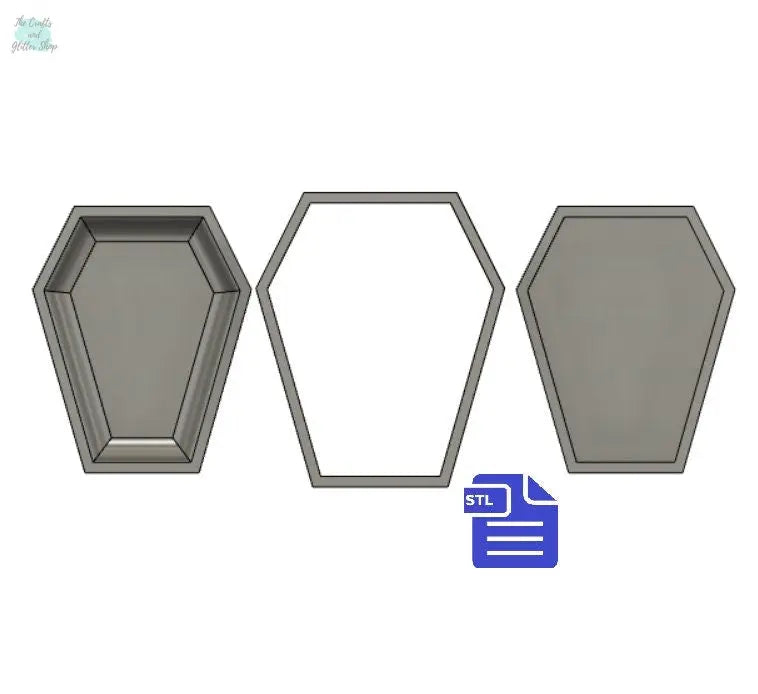 Bubble Coffin Bath Bomb Press Mold STL File - for 3D printing - FILE ONLY - 3 piece hand press bath bomb mold - shower steamer bar mould
