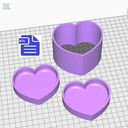 Bubble Heart Bath Bomb Mold STL File