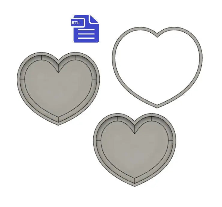 Bubble Heart Bath Bomb Mold STL File - for 3D printing - FILE ONLY - 3 piece Bath Bomb Press Mould - Shower Steamer - The Crafts and Glitter Shop