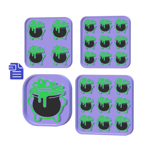 Bubbling Cauldron 1cm deep silicone mold Housing STL File - for 3D printing - FILE ONLY - with tray to make your own silicone molds - The Crafts and Glitter Shop