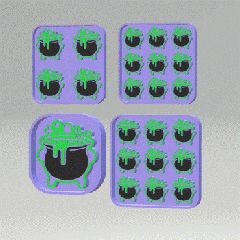 Bubbling Cauldron 1cm deep silicone mold Housing STL File - for 3D printing - FILE ONLY - with tray to make your own silicone molds - The Crafts and Glitter Shop