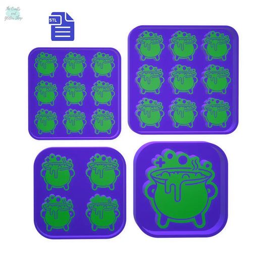 Bubbling Cauldron 3cm deep silicone mold Housing STL File - for 3D printing - FILE ONLY - with tray to make your own silicone molds - The Crafts and Glitter Shop