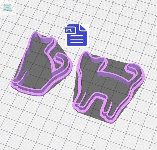 Cat Cookie Cutter STL File - for 3D printing - FILE ONLY - Digital Download - The Crafts and Glitter Shop