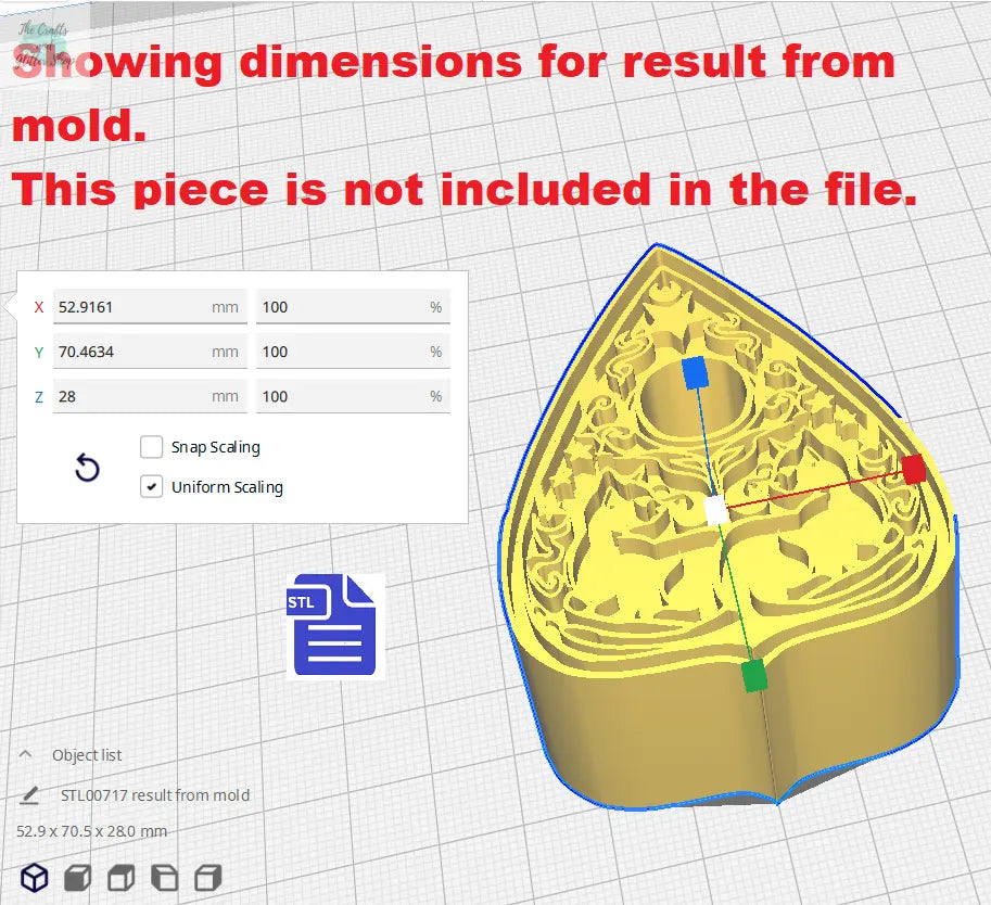 Cats Planchette Silicone Mold Housing STL File - for 3D printing - FILE ONLY - with tray to make your own silicone molds - The Crafts and Glitter Shop
