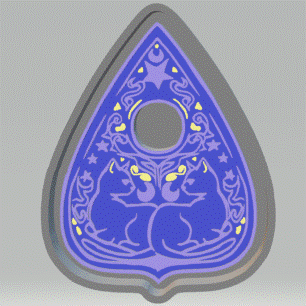 Cats Planchette Silicone Mold Housing STL File - for 3D printing - FILE ONLY - with tray to make your own silicone molds - The Crafts and Glitter Shop