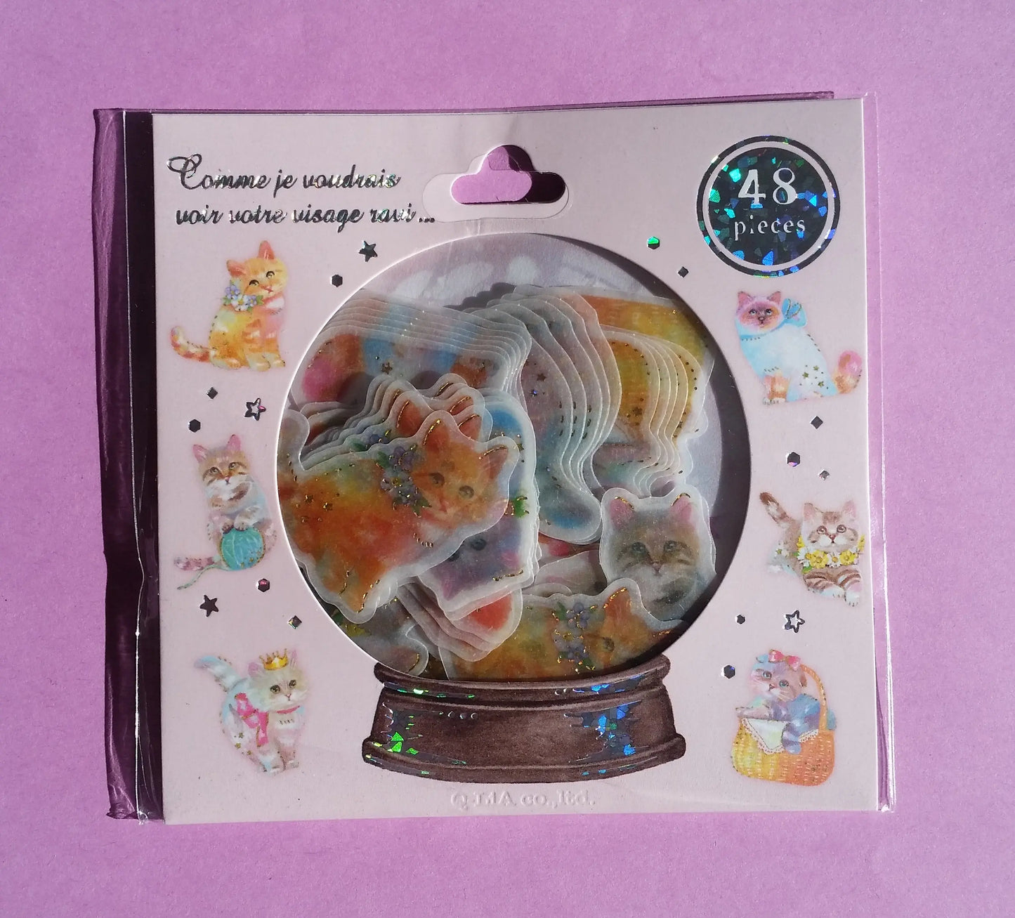 Cats Sticker Flakes Pack - 48 pieces The Crafts and Glitter Shop