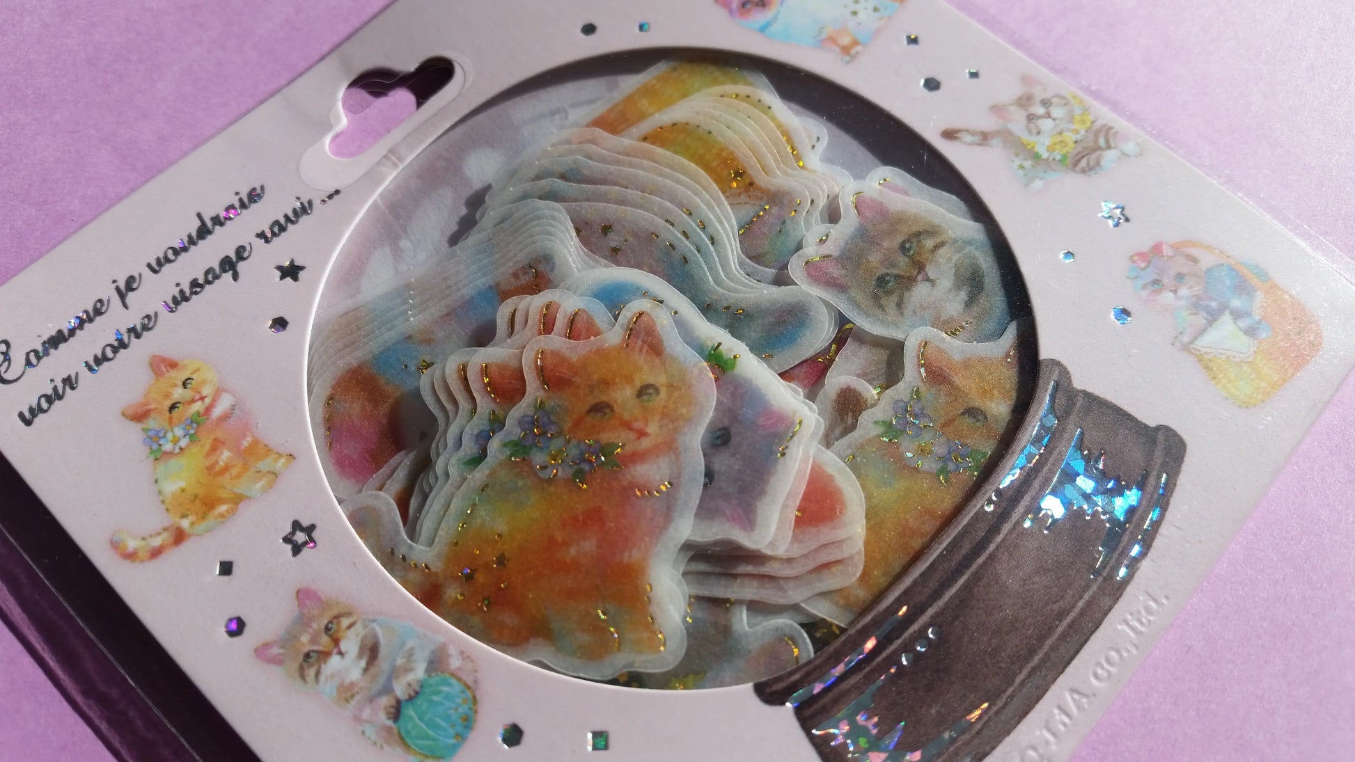 Cats Sticker Flakes Pack - 48 pieces The Crafts and Glitter Shop