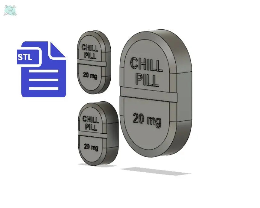 Chill Pill 20mg STL File - for 3D printing - FILE ONLY - Medication Drugs Nurse Doctor