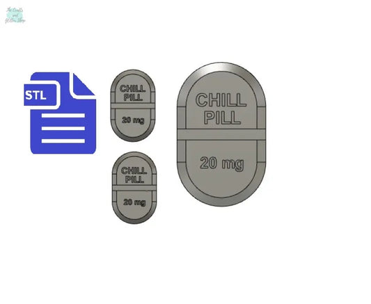 Chill Pill 20mg STL File - for 3D printing - FILE ONLY - Medication Drugs Nurse Doctor - The Crafts and Glitter Shop