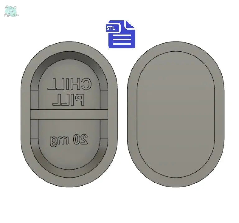 Chill Pill Snap Bar STL File - for 3D printing - FILE ONLY - Mold for Shower Steamer or small Bath Bomb - The Crafts and Glitter Shop