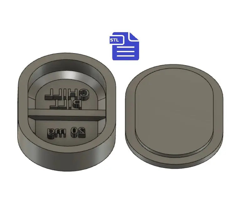 Chill Pill Snap Bar STL File - for 3D printing - FILE ONLY - Mold for Shower Steamer or small Bath Bomb - The Crafts and Glitter Shop