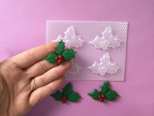 Christmas Holly Plastic Mold