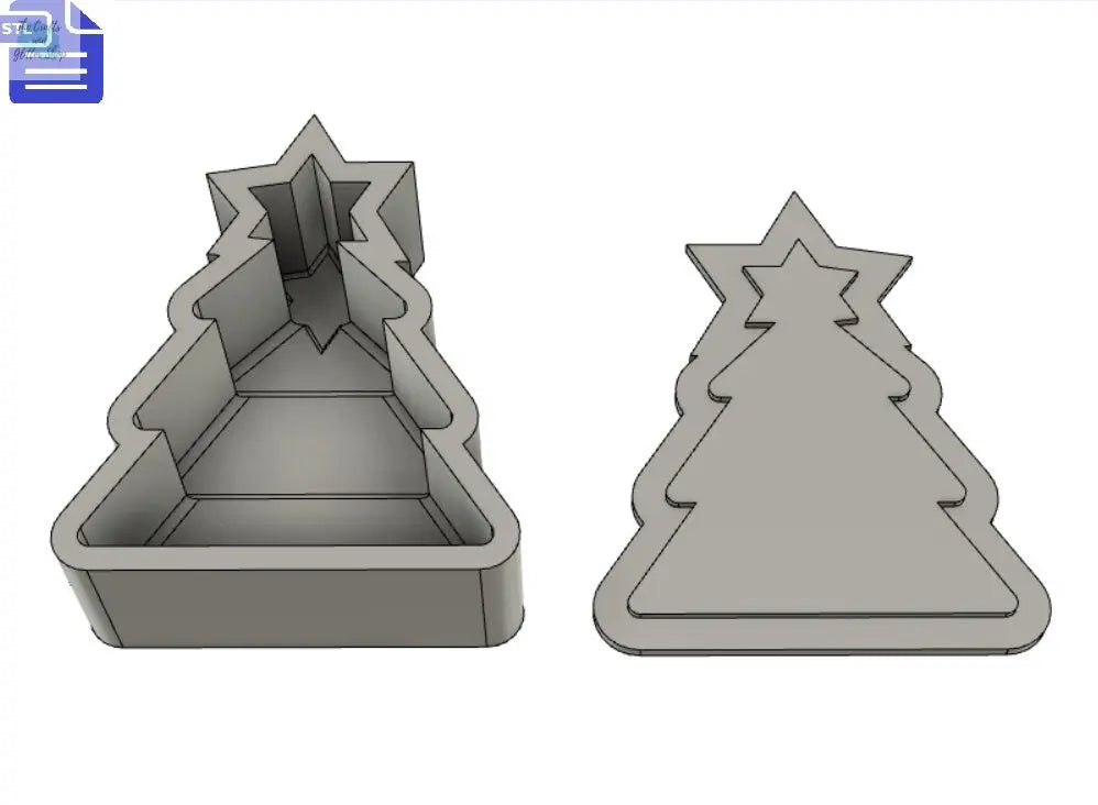 Christmas Tree Bath Bomb Mold STL File - for 3D printing - FILE ONLY - Xmas Tree Bath Bomb Press Mould Shower Steamer - The Crafts and Glitter Shop