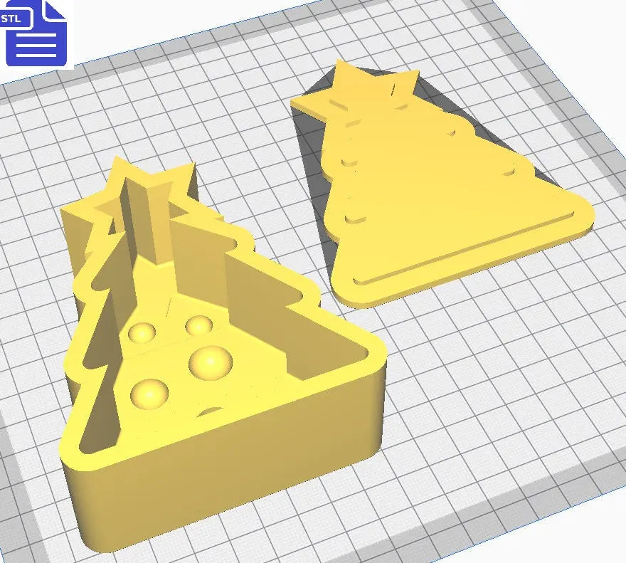 Christmas Tree Bath Bomb Mold STL File - for 3D printing - FILE ONLY - Xmas Tree with baubles Bath Bomb Press Mould Shower Steamer