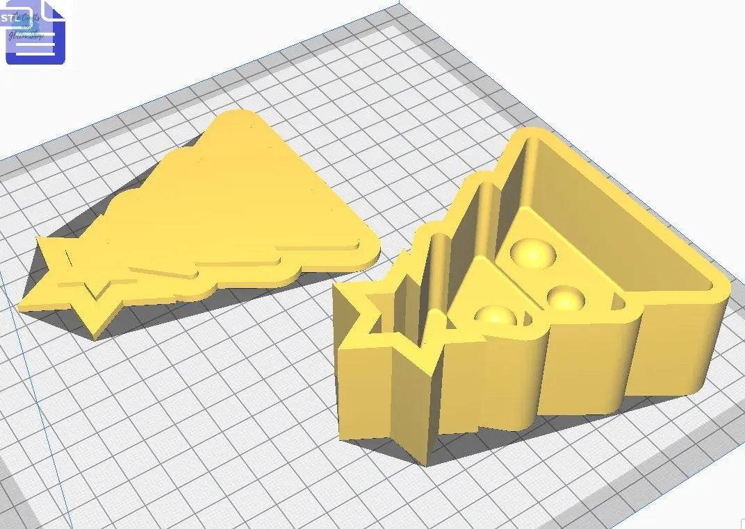 Christmas Tree Bath Bomb Mold STL File - for 3D printing - FILE ONLY - Xmas Tree with baubles Bath Bomb Press Mould Shower Steamer