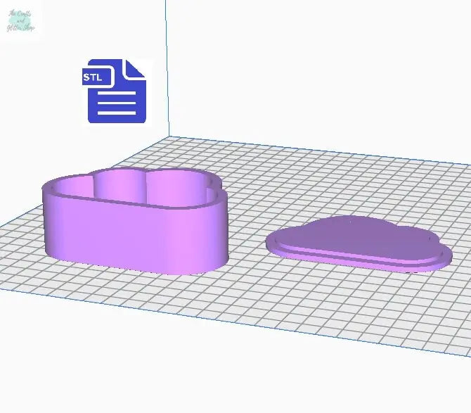 Cloud Bath Bomb Mold STL File - for 3D printing - FILE ONLY - Bath Bomb and Shower Steamer Press - Bath Fizzies Mould