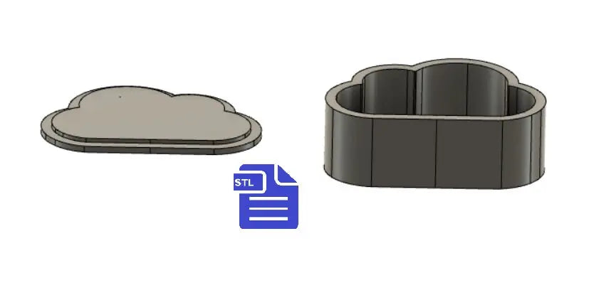 Cloud Bath Bomb Mold STL File - for 3D printing - FILE ONLY - Bath Bomb and Shower Steamer Press - Bath Fizzies Mould
