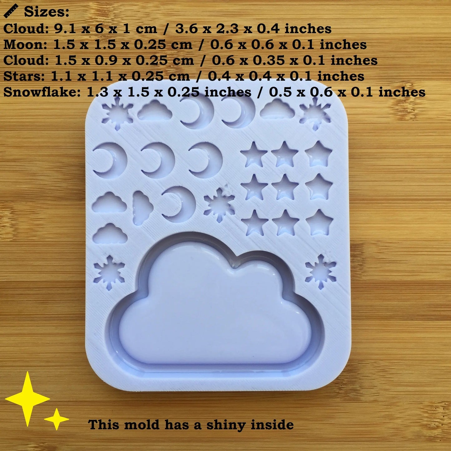 Cloud Shaker with bits Silicone Mold The Crafts and Glitter Shop