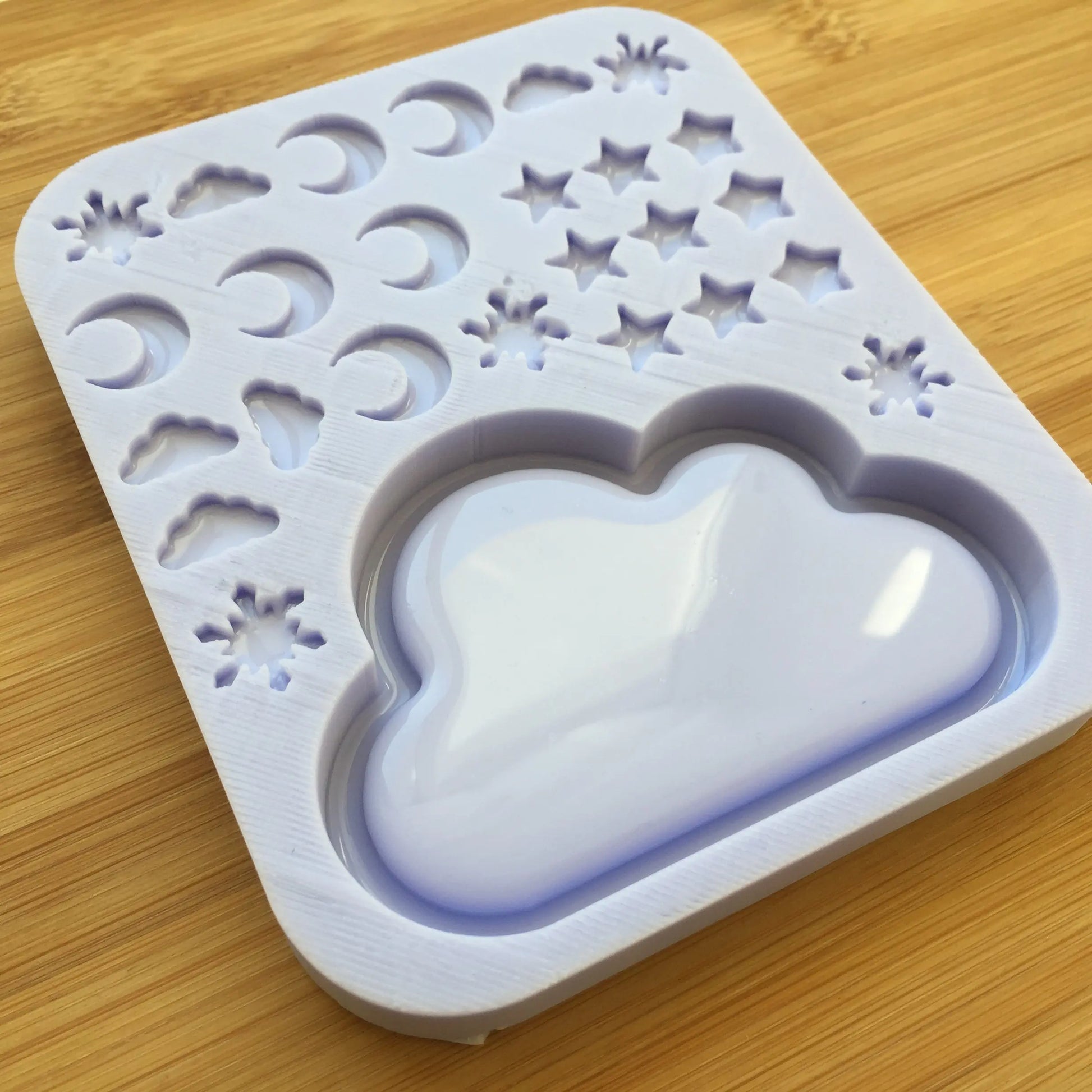 Cloud Shaker with bits Silicone Mold The Crafts and Glitter Shop