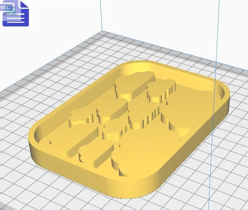 Clouds STL File - for 3D printing - FILE ONLY - tray included to make silicone molds - diy freshies mold