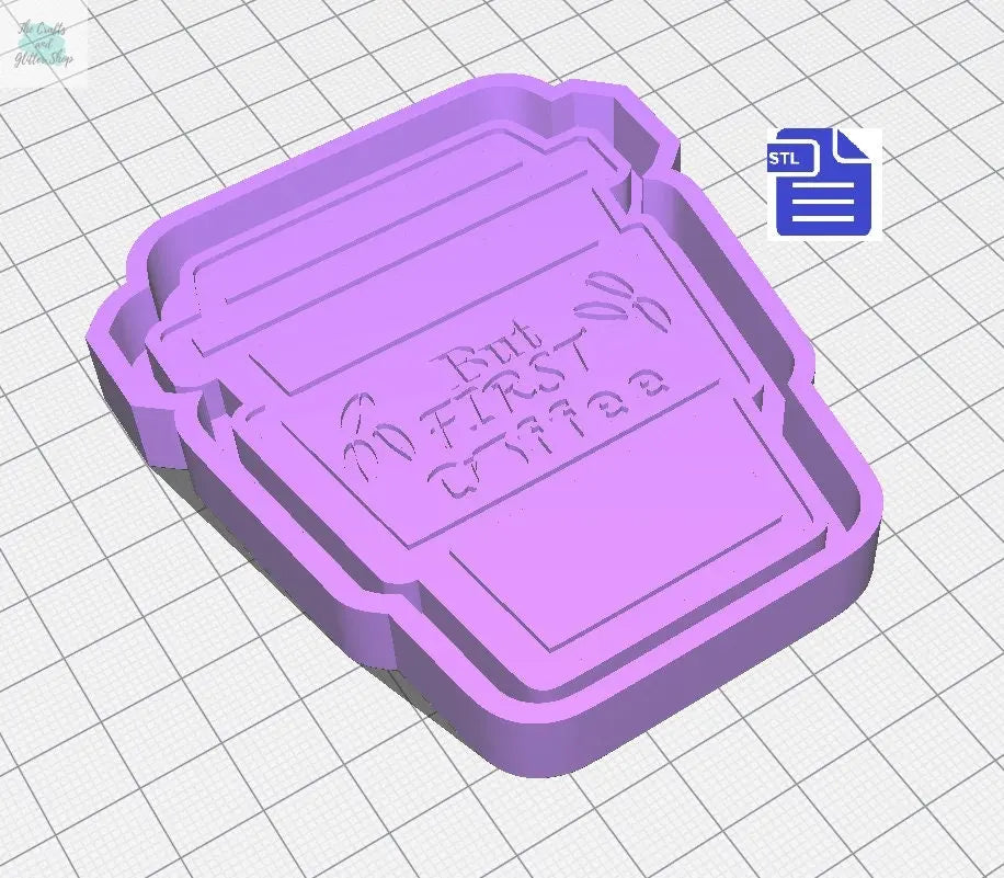 Coffee Cups Silicone Molds STL File - for 3D printing - FILE ONLY - with tray included to make your own silicone molds - 5 designs - The Crafts and Glitter Shop