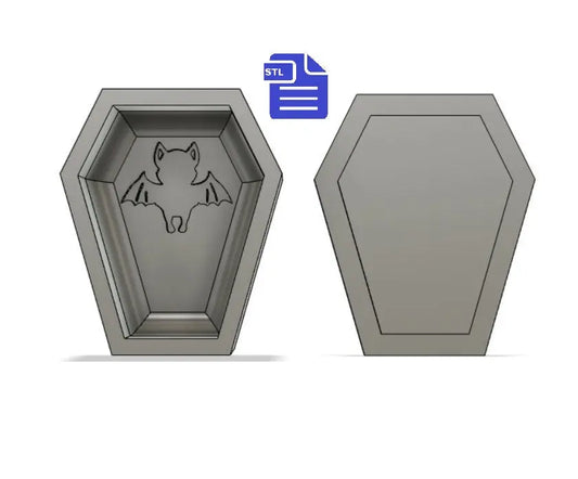 Coffin Bat Bath Bomb Mold STL File - for 3D printing - FILE ONLY - Vampire Coffin Bath Bomb Press Shower Steamer - The Crafts and Glitter Shop