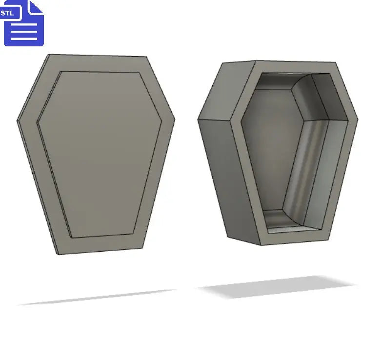Coffin Bath Bomb Mold STL File - for 3D printing - FILE ONLY - Coffin Bath Bomb Press Shower Steamer