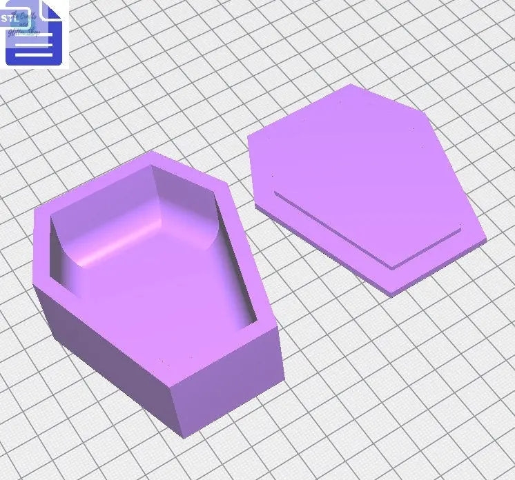 Coffin Bath Bomb Mold STL File - for 3D printing - FILE ONLY - Coffin Bath Bomb Press Shower Steamer