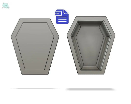 Coffin Bath Bomb Mold STL File - for 3D printing - FILE ONLY - Coffin Bath Bomb Press Shower Steamer - The Crafts and Glitter Shop