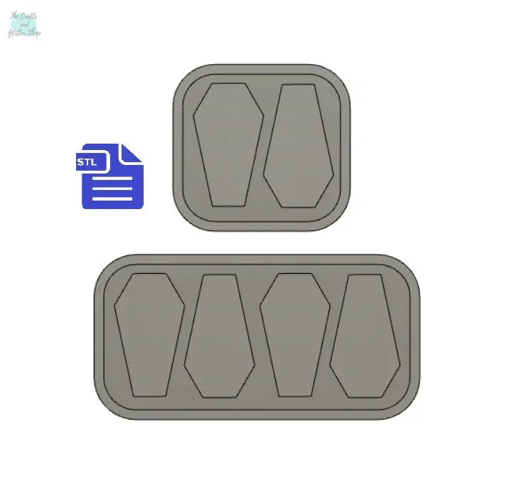 Coffin Mold Tray STL File - for 3D printing - FILE ONLY - with tray to make silicone molds - diy freshies mold - The Crafts and Glitter Shop