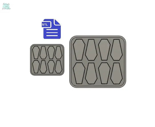 Coffin STL File - for 3D printing - FILE ONLY - coffins with tray included ready to make silicone molds - diy freshies mold - The Crafts and Glitter Shop