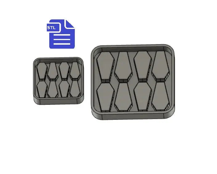 Coffin STL File - for 3D printing - FILE ONLY - coffins with tray included ready to make silicone molds - diy freshies mold - The Crafts and Glitter Shop