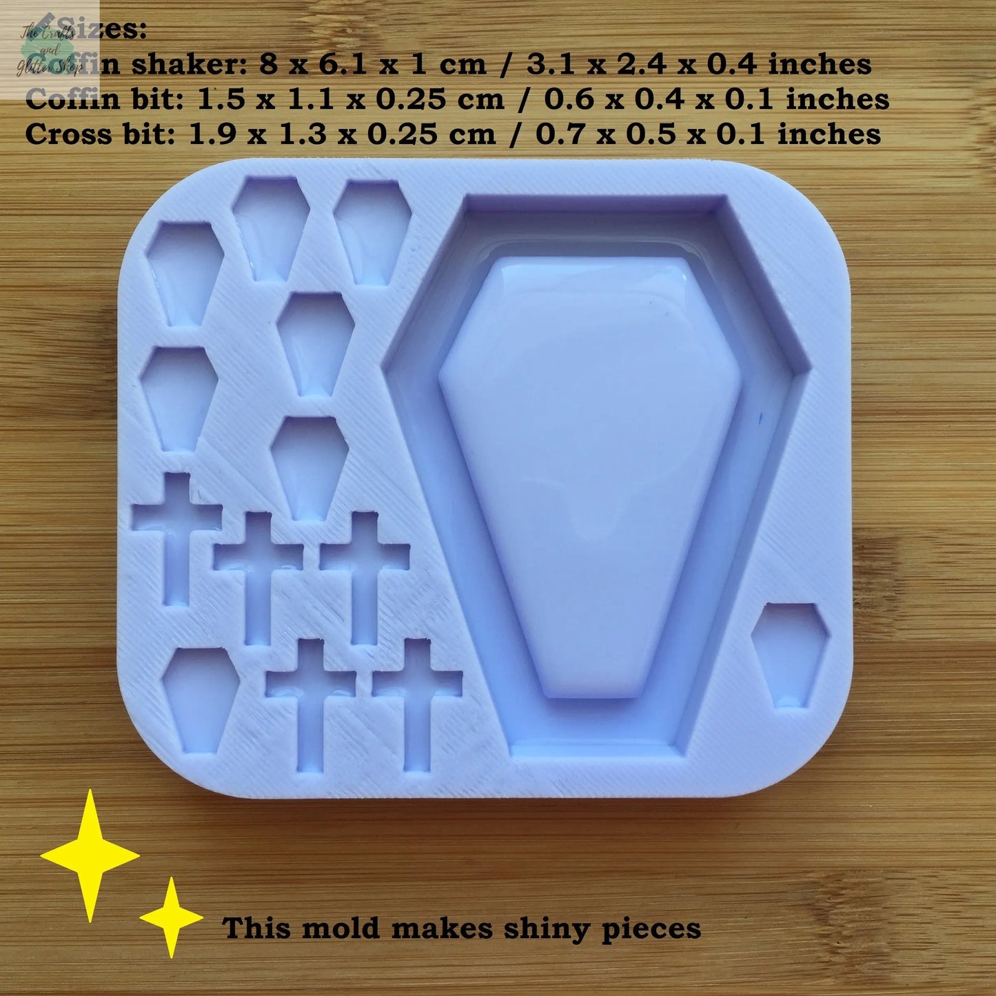 Coffin Shaker with bits Silicone Mold The Crafts and Glitter Shop