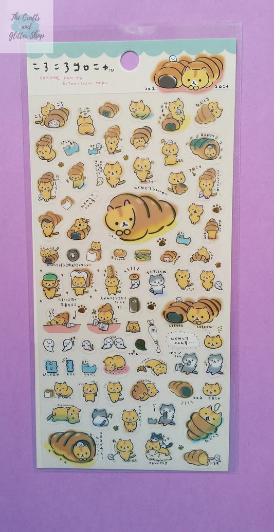 Coro Nyanko Stickers - 1 sheet - Kawaii Cat The Crafts and Glitter Shop