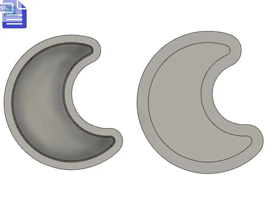 Crescent Moon Bath Bomb Press STL File - for 3D printing - FILE ONLY - Crescent Moon Bath Bomb Mold Shower Steamer
