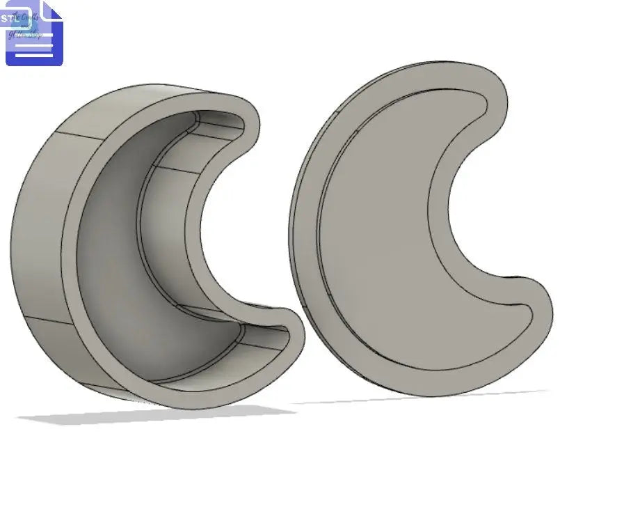 Crescent Moon Bath Bomb Press STL File - for 3D printing - FILE ONLY - Crescent Moon Bath Bomb Mold Shower Steamer