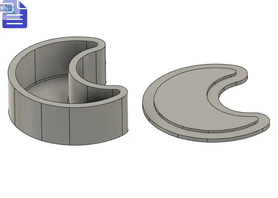 Crescent Moon Bath Bomb Press STL File - for 3D printing - FILE ONLY - Crescent Moon Bath Bomb Mold Shower Steamer