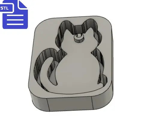 Crescent Moon Cat STL File - for 3D printing - FILE ONLY - with tray included to make silicone molds - diy freshies mold