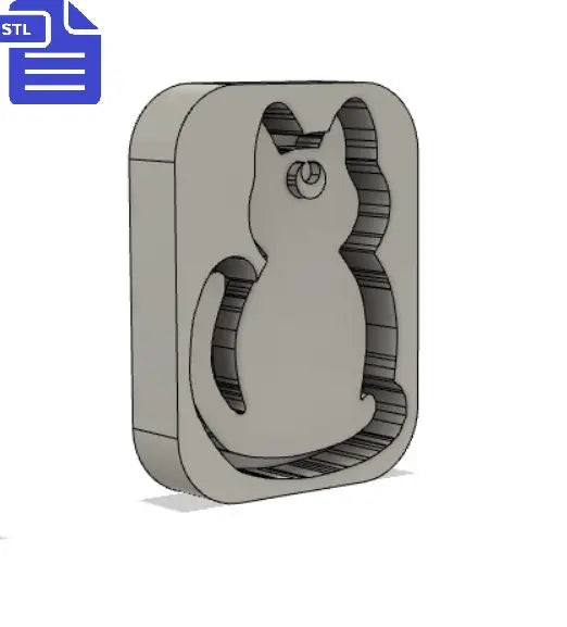 Crescent Moon Cat STL File - for 3D printing - FILE ONLY - with tray included to make silicone molds - diy freshies mold