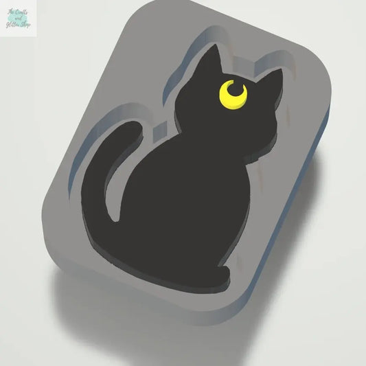 Crescent Moon Cat STL File - for 3D printing - FILE ONLY - with tray included to make silicone molds - diy freshies mold - The Crafts and Glitter Shop