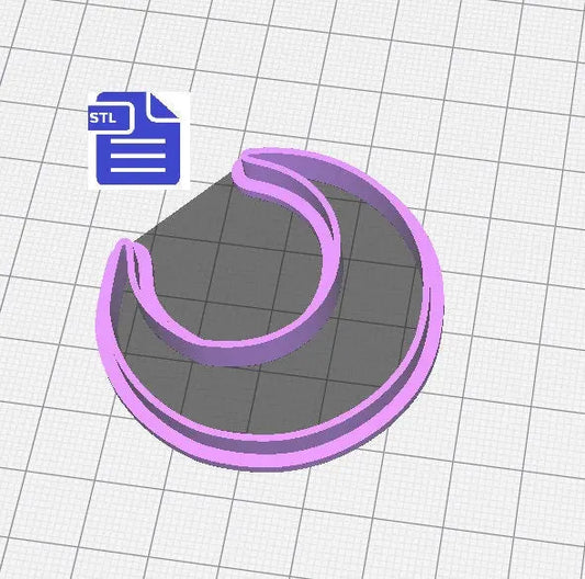 Crescent Moon Cookie Cutter STL File - for 3D printing - FILE ONLY - Digital Download - The Crafts and Glitter Shop